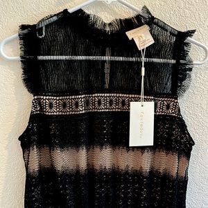 NWT Anthropologie Foxiedox Midi Black Lace Dress